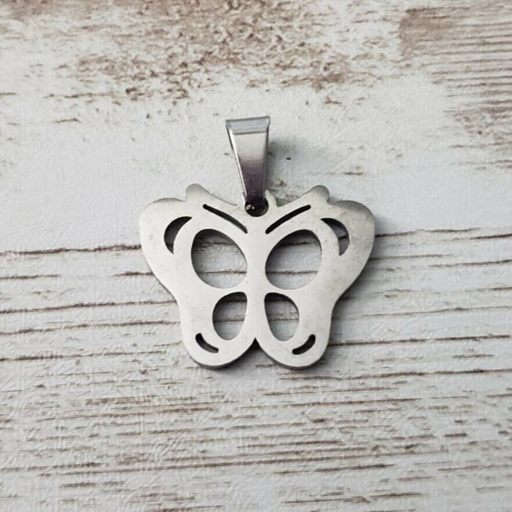 Vintage Pendant - Silver Tone Small Butterfly - No Chain Included
